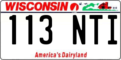 WI license plate 113NTI