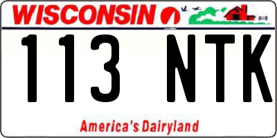 WI license plate 113NTK
