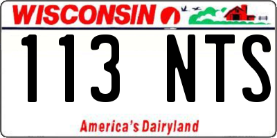 WI license plate 113NTS