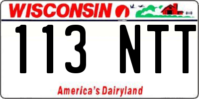 WI license plate 113NTT