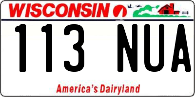 WI license plate 113NUA