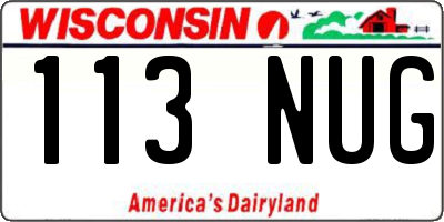 WI license plate 113NUG