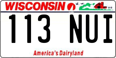 WI license plate 113NUI