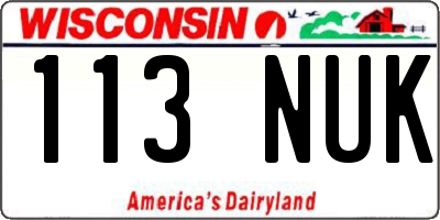WI license plate 113NUK