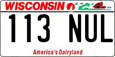 WI license plate 113NUL