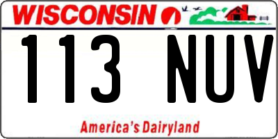 WI license plate 113NUV