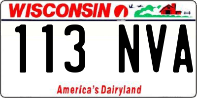 WI license plate 113NVA
