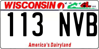 WI license plate 113NVB