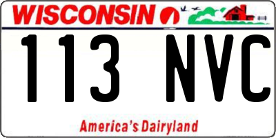 WI license plate 113NVC