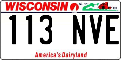 WI license plate 113NVE