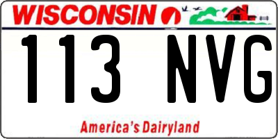 WI license plate 113NVG
