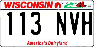 WI license plate 113NVH