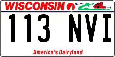 WI license plate 113NVI