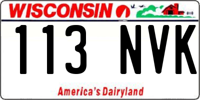 WI license plate 113NVK