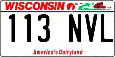 WI license plate 113NVL