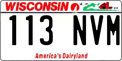 WI license plate 113NVM
