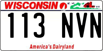 WI license plate 113NVN