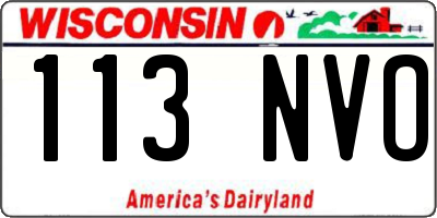 WI license plate 113NVO
