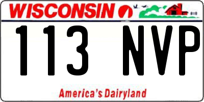 WI license plate 113NVP