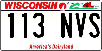 WI license plate 113NVS