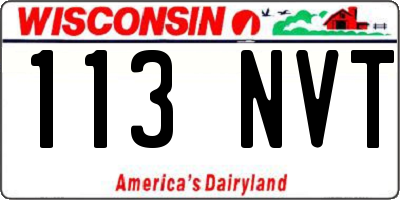 WI license plate 113NVT