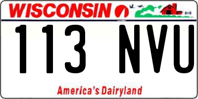 WI license plate 113NVU