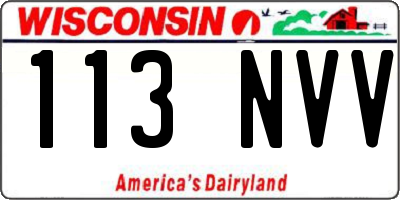 WI license plate 113NVV