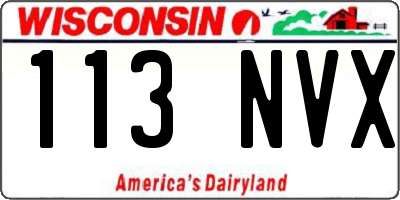 WI license plate 113NVX