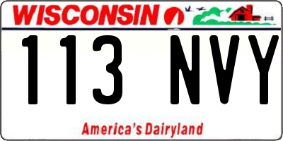 WI license plate 113NVY