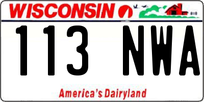 WI license plate 113NWA