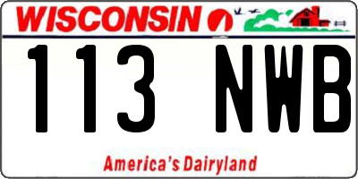 WI license plate 113NWB