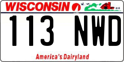 WI license plate 113NWD