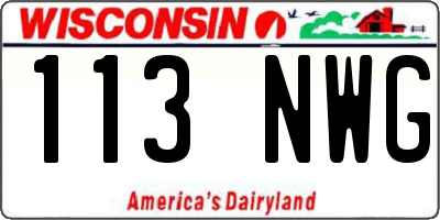 WI license plate 113NWG