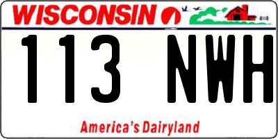 WI license plate 113NWH