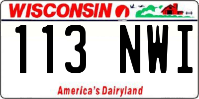 WI license plate 113NWI