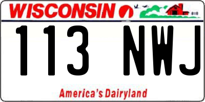 WI license plate 113NWJ