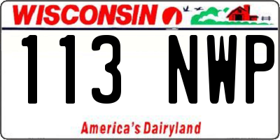 WI license plate 113NWP