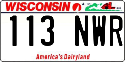 WI license plate 113NWR
