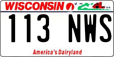 WI license plate 113NWS