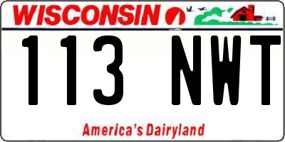 WI license plate 113NWT