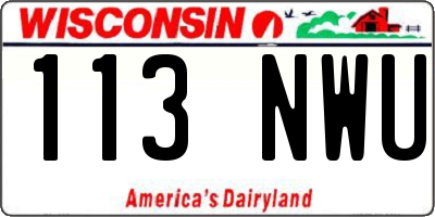 WI license plate 113NWU