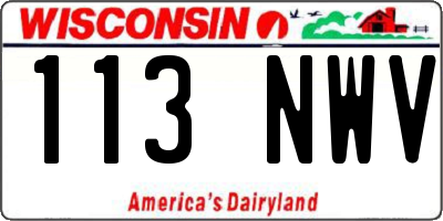 WI license plate 113NWV