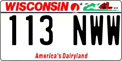 WI license plate 113NWW