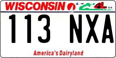 WI license plate 113NXA