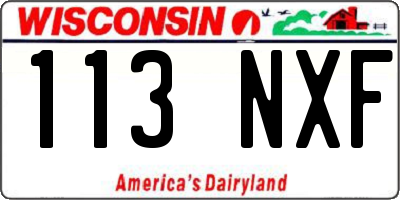 WI license plate 113NXF