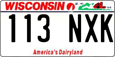 WI license plate 113NXK
