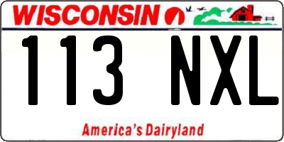 WI license plate 113NXL