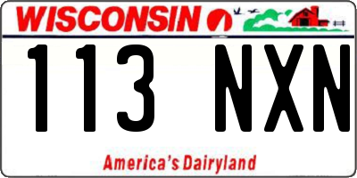 WI license plate 113NXN