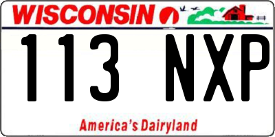 WI license plate 113NXP