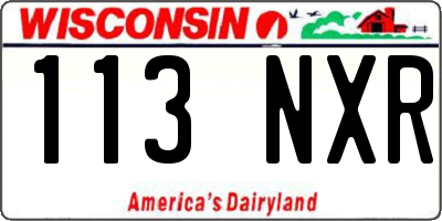 WI license plate 113NXR